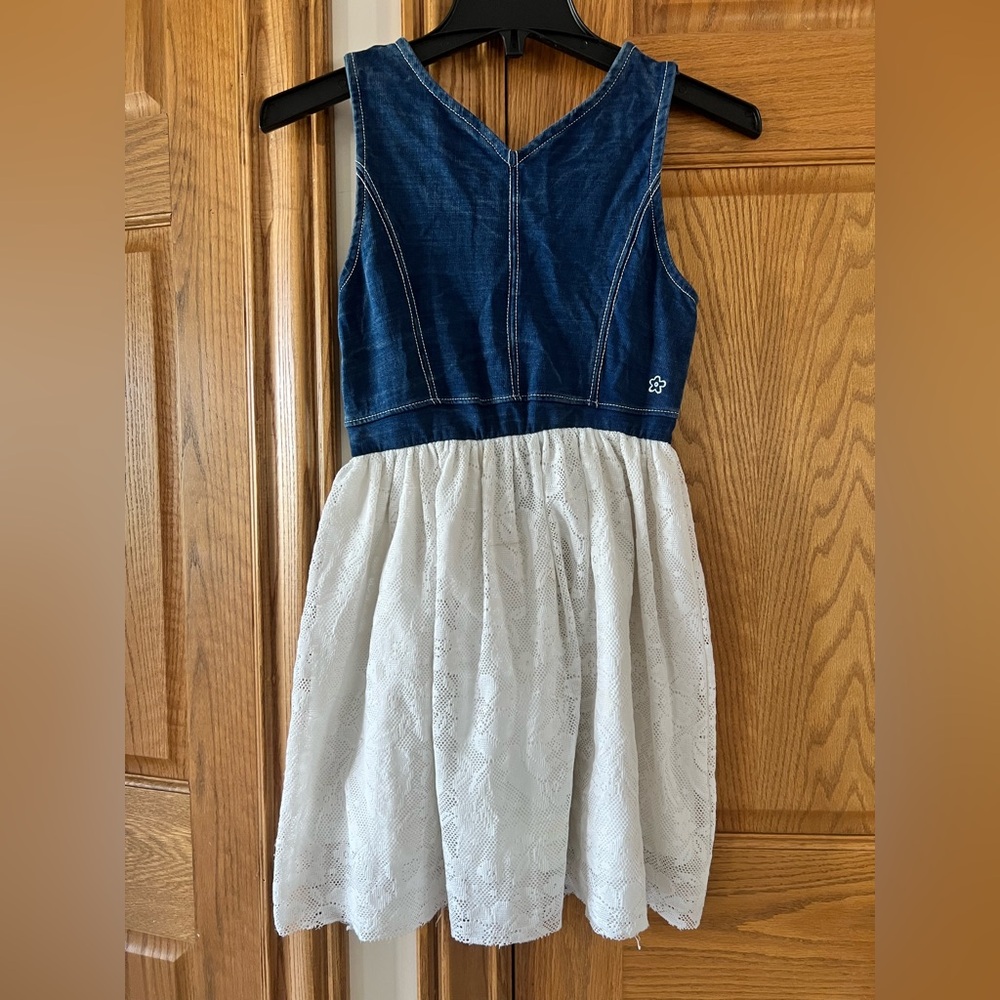 Girls Summer Apparel - Size 10 Limited Too White Lace and Jean Dress